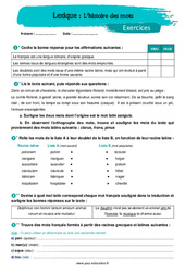 L’histoire des mots - Exercices avec les corrigés : 9eme Harmos - PDF à imprimer