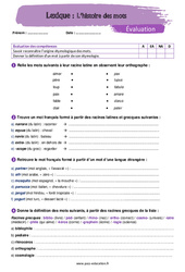 L’histoire des mots - Examen Evaluation avec la correction : 9eme Harmos - PDF à imprimer