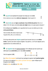 Repérer et tracer des droites, des segments et des points alignés - Cours, Leçon : 4ème Harmos - PDF gratuit à imprimer