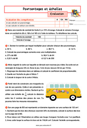 Pourcentages et échelles - Examen Evaluation avec la correction : 9eme Harmos - PDF à imprimer