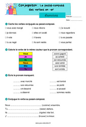 Le passé - composé des verbes en - er - Exercices : 4ème Harmos - PDF à imprimer