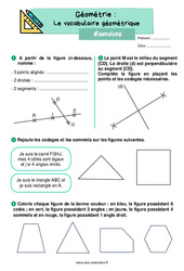 Le vocabulaire géométrique - Exercices : 4ème Harmos - PDF à imprimer