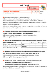 Les ratios - Examen Evaluation avec la correction : 9eme Harmos - PDF à imprimer