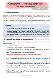 Accord du participe passé des verbes pronominaux - Séquence complète : 9eme Harmos - PDF à imprimer