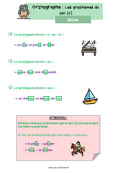 Graphèmes du son o - Cours, Leçon : 4ème Harmos - PDF gratuit à imprimer