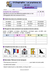 Graphèmes du son o - Évaluation : 4ème Harmos - PDF à imprimer