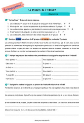 Le présent de l’indicatif - Exercices avec les corrigés : 8ème Harmos - PDF à imprimer