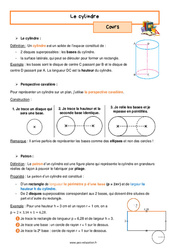 Le cylindre - Séquence complète : 9eme Harmos - PDF à imprimer