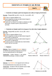 Construire un triangle et ses droites - Séquence complète : 9eme Harmos - PDF à imprimer