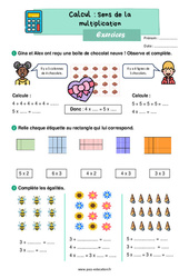 Sens de la multiplication - Exercices : 4ème Harmos - PDF à imprimer