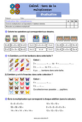 Sens de la multiplication - Évaluation : 4ème Harmos - PDF à imprimer