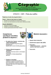 Découvrir le monde avec la géographie - Séquence + vidéo - Miss Boussole : 6ème Harmos - PDF à imprimer