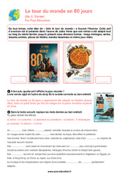 Le tour du monde en 80 jours - Ateliers de lecture : 8ème Harmos - PDF à imprimer