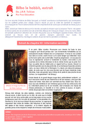 Bilbo le hobbit, extrait de Tolkien - Lecture : 8ème Harmos - PDF à imprimer