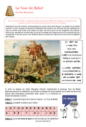 La Tour de Babel - Atelier de lecture : 8ème Harmos - PDF à imprimer