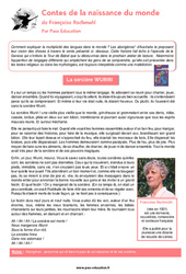 Contes de la naissance du monde (de Françoise Rachmuhl) - Lecture : 8ème Harmos - PDF à imprimer