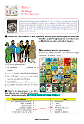 Tintin De Hergé - Atelier de lecture : 8ème Harmos - PDF à imprimer