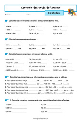 Convertir des unités de longueur - Exercices avec les corrigés : 9eme Harmos - PDF à imprimer