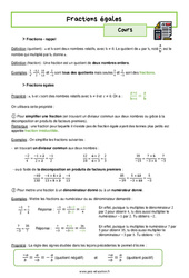 Fractions égales - Séquence complète : 10ème Harmos - PDF à imprimer