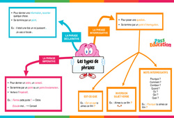 Types de phrases (interrogative, impérative, déclarative) - Carte mentale : 6ème Harmos - PDF à imprimer