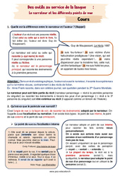 Le narrateur et les différents points de vue - Séquence complète : 10ème Harmos - PDF à imprimer