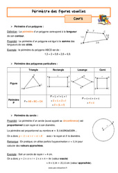 Périmètre des figures usuelles - Séquence complète : 9eme Harmos - PDF à imprimer