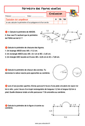 Périmètre des figures usuelles - Examen Evaluation avec la correction : 9eme Harmos - PDF à imprimer