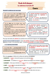 Cohérence du texte (N°1) - Séquence complète : 10ème Harmos - PDF à imprimer