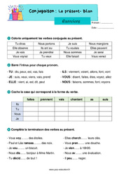 Le présent - Exercices sur le 1er, 2ème et  groupe : 4ème Harmos - PDF à imprimer