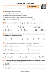 La division de fractions - Exercices avec les corrigés : 10ème Harmos - PDF à imprimer