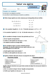 Tester une égalité - Examen Evaluation avec la correction : 10ème Harmos - PDF à imprimer