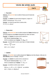 Volume des solides usuels - Séquence complète : 9eme Harmos - PDF à imprimer