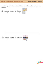 Range les images dans le frigo ou dans l'armoire - Chandeleur - Questionner le monde en maternelle - PDF à imprimer