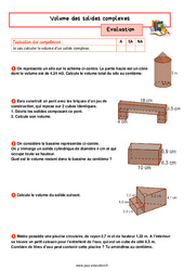 Volume des solides complexes - Examen Evaluation avec la correction : 9eme Harmos - PDF à imprimer