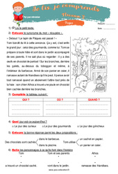 Pâques - Mes premiers pas en lecture - Niveau 2 : 3eme, 4ème Harmos - PDF à imprimer