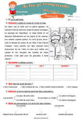 Vacances au ski - Mes premiers pas en lecture - Niveau 2 : 3eme, 4ème Harmos - PDF à imprimer