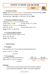 Convertir et calculer avec des durées - Séquence complète : 9eme Harmos - PDF à imprimer