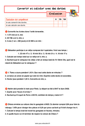 Convertir et calculer avec des durées - Examen Evaluation avec la correction : 9eme Harmos - PDF à imprimer