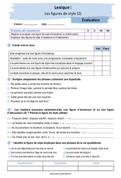 Les figures de style (2) - Examen Evaluation avec la correction : 10ème Harmos - PDF à imprimer