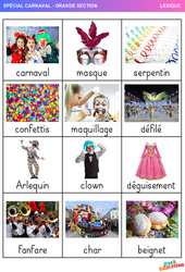 La fête de Carnaval - Vocabulaire : 2ème Harmos - PDF à imprimer