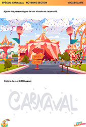 Ton histoire - Carnaval - Vocabulaire : 1ère Harmos - PDF à imprimer