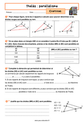 Parallélisme (Théorème de Thalès) - Exercices avec les corrigés : 10ème Harmos - PDF à imprimer