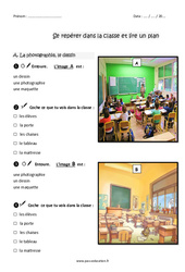 Se repérer dans la classe et lire un plan - Exercices : 4ème Harmos - PDF à imprimer