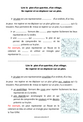 Quartier - Village - Cours, Leçon - Lire un plan : 4ème Harmos - PDF à imprimer