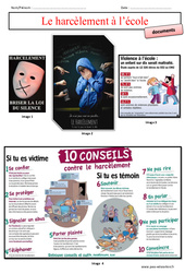 Le harcèlement à l’école - Exercices - EMC : 6ème, 7ème Harmos - PDF à imprimer