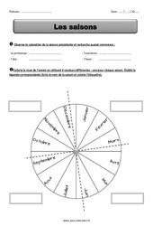 Saisons - Exercices - Le temps : 5ème Harmos - PDF à imprimer