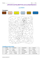 Présent - Coloriage magique : 6ème Harmos - PDF à imprimer