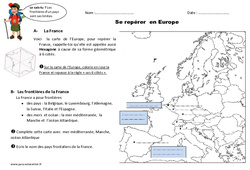 Se repérer en Europe - Exercices : 4ème Harmos - PDF à imprimer