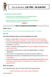 Ville - Quartier - Séquence - Fiche de préparation : 5ème Harmos - PDF à imprimer