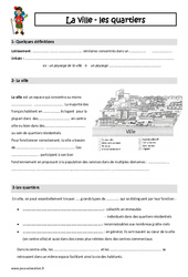 Ville - Quartiers - Cours, Leçon : 5ème Harmos - PDF à imprimer